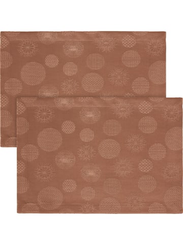 Erwin Müller Jacquard, Baumwollmischung Tischset 2er-Pack Calvia in kupfer