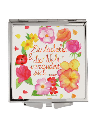 Mr. & Mrs. Panda Kosmetikspiegel klappbar Du Lächelst mit Spruch in Bunt