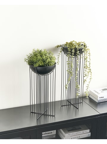 Beliani 2er-Set Indoor Blumentopf FICARIA in Schwarz