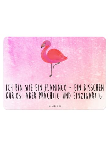 Mr. & Mrs. Panda Wandbild Flamingo Classic mit Spruch in Aquarell Pink