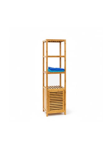 relaxdays Badregal in Natur- (B)36,5 x (H)140 x (T)33 cm