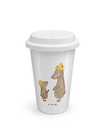 Mr. & Mrs. Panda To Go Becher Bären mit Hut ohne Spruch in Weiß