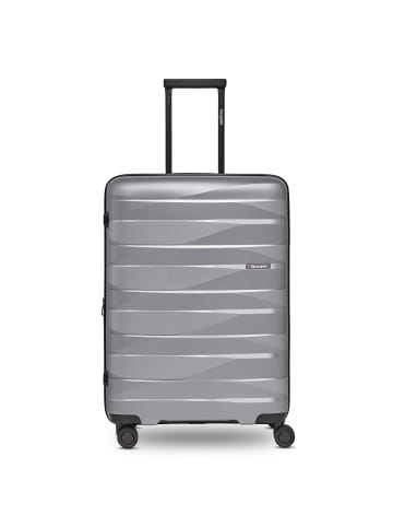 Bergpfeil Travel 4-Rollen Trolley M 66 cm mit Dehnfalte in arctic silver metallic