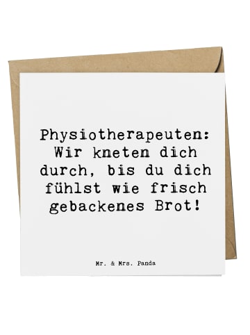 Mr. & Mrs. Panda Grußkarte Spruch Physiotherapeut Kneten mit Spruch in Weiß