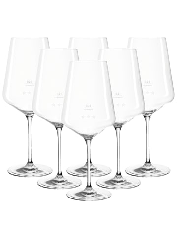 LEONARDO 6er Set Rotweingläser geeicht Puccini Gastro-Edition 0,2 l in transparent