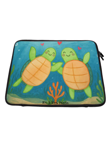 Mr. & Mrs. Panda Laptop Tasche Schildkröten Paar Design ohne Spruch in Weiß