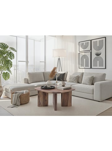 FineBuy Couchtisch in Braun / Sheesham / 60x60x45