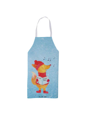 Mr. & Mrs. Panda Schürze Fuchs Sänger ohne Spruch in Eisblau