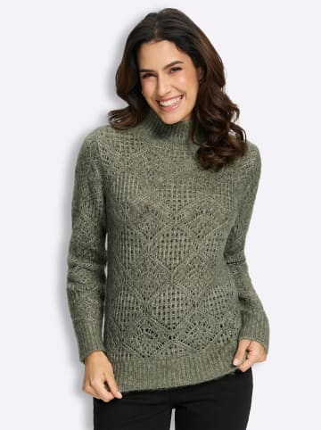 WITT WEIDEN Stehkragen-Pullover in khaki-meliert