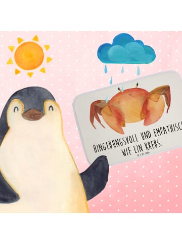 Mr. & Mrs. Panda duschmatte Sternzeichen Krebs mit Spruch in Weiß