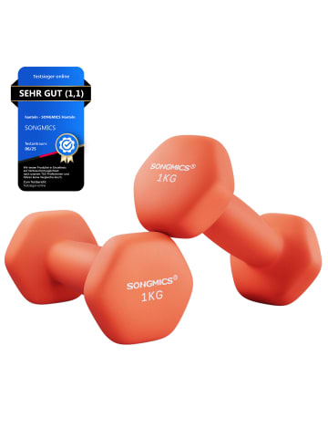 SONGMICS 2er-Set: Kurzhantel Stefan in Orange - (B)6.5 x (H)6 x (T)13.5 cm