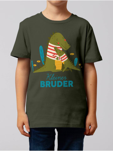 wat? Apparel T-Shirt Krokodil Kleiner Bruder in Khaki