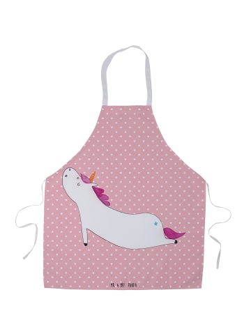 Mr. & Mrs. Panda Schürze Einhorn Yoga ohne Spruch in Rot Pastell