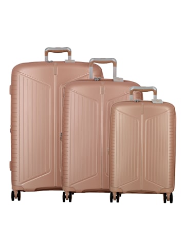 Jump Evae 4 Rollen Kofferset 3-teilig mit Dehnfalte in pale pink