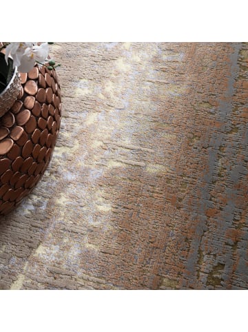 KADIMA DESIGN Teppich Hochglanz, Metallic-Effekt, Abstrakt, Gold, Champagner, Bronze