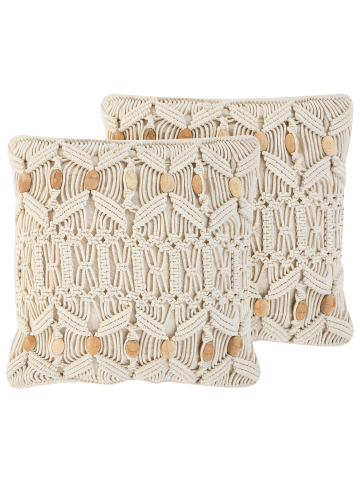 Beliani 2er-Set Dekokissen NICAEA in Beige