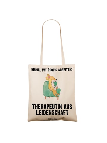 Mr. & Mrs. Panda Tragetasche Therapeutin Leidenschaft mit Spruch in Creme