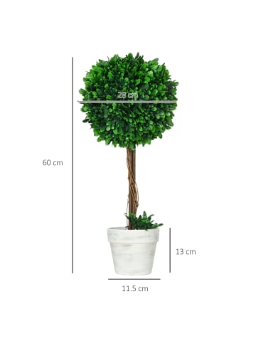 HOMCOM Künstliche Pflanzen-Ø28 x 60H cm-Grün