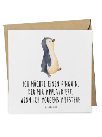 Mr. & Mrs. Panda Deluxe Karte Pinguin mHerzieren mit Spruch in Weiß