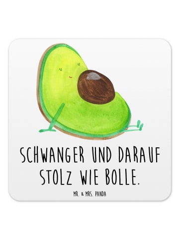 Mr. & Mrs. Panda Untersetzer Avocado Schwangerschaft mit Spruch in Weiß