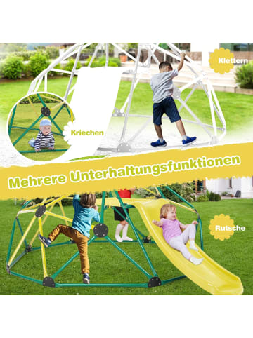 COSTWAY Kletterkuppel mit Rutsche ab 3 Jahren in Grün