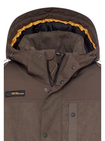 Camel Active Cordjacke mit abnehmbarer Kapuze in Dunkelbraun