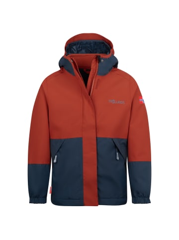 Trollkids 3 in 1 Jacke Kjerak in red clay/mystic blue