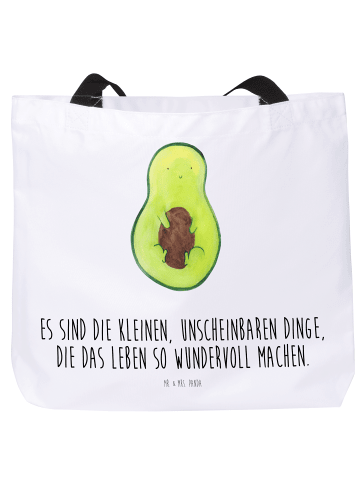 Mr. & Mrs. Panda Tasche Avocado Kern mit Spruch in Weiß