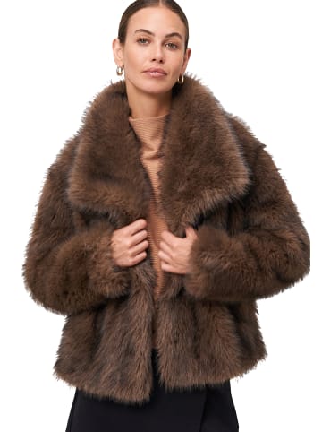 Zero  Jacke in Felloptik in Hot Fudge