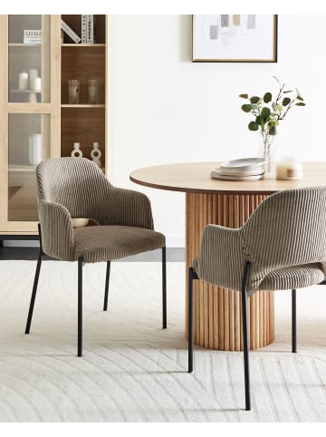 Beliani 2er-Set Esszimmerstuhl RATON in Beige/Schwarz