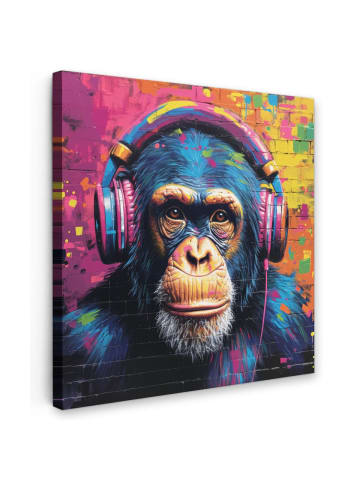MuchoWow Leinwand bilder Bunte Schimpanse (BxH)