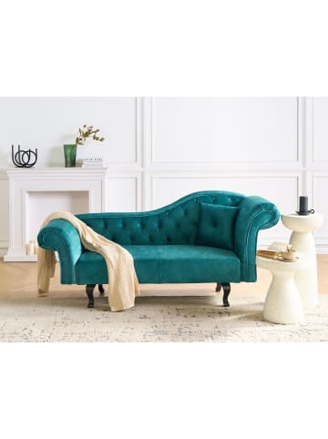Beliani Chaiselongue LATTES II in Grün/Braun - (W) 192 x (H) 81 x (L) 59 cm