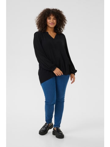KAFFE curve Langarm-Bluse KCnoah in Black Deep