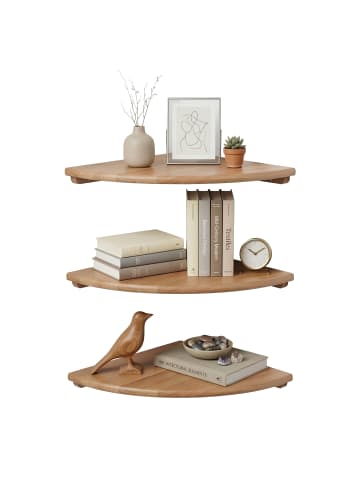 relaxdays Eckregal in Natur - (B)25 x (H)3 x (T)25 cm