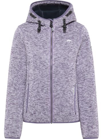 Schmuddelwedda Damen Strickfleecejacke in Rauchlila Melange