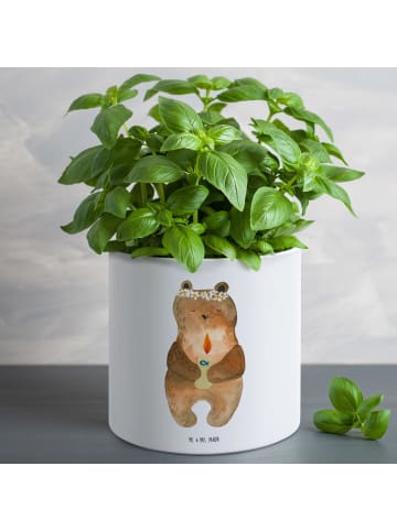 Mr. & Mrs. Panda Blumentopf Groß Bär Kommunion ohne Spruch in Weiß
