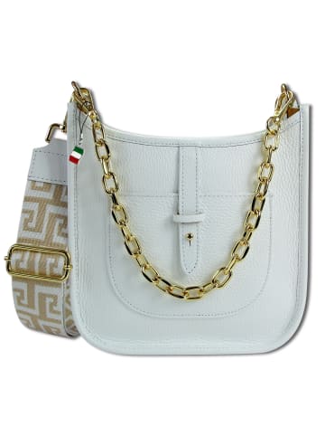 Florence Florence Umhängetasche, Citytasche Leder weiß ca. 22cm