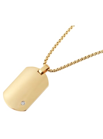 Adeliás Damen Halskette aus Edelstahl mit Strass Steinchen 61 cm in gold
