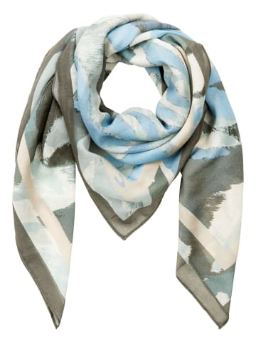 Camel Active Schal mit Allover Print in Grün-Blau