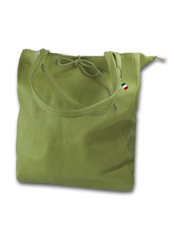 Florence Leder Shopper, Schultertasche Florence Tasche olivgrün ca. 28cm
