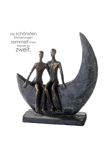 GILDE Skulptur "Moon" in Bronze/ Grau - H. 23 cm - B. 21 cm