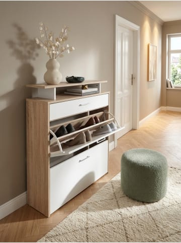 KADIMA DESIGN Schuhkipper | Sonoma Eiche, 80x95x24cm, Schublade