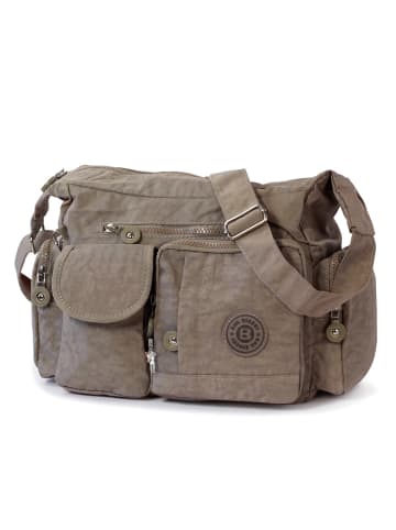 Bag Street Schultertasche Nylon stone (grau, braun) ca. 32cm