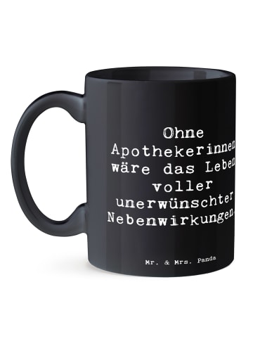 Mr. & Mrs. Panda Mug Spruch Apothekerin Nebenwirkung mit Spruch in Schwarz