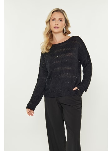 Usha Women Sweater in black multicolor