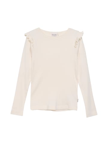 Minymo Longsleeve MIT-Shirt LS Rib 6174  Langarmshirt mit Rüschen in Beige