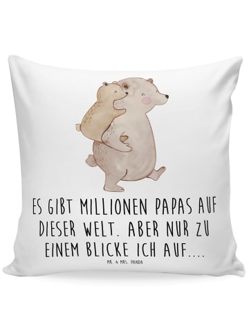 Mr. & Mrs. Panda 40 x 40 Kissen Papa Bär mit Spruch in Weiß