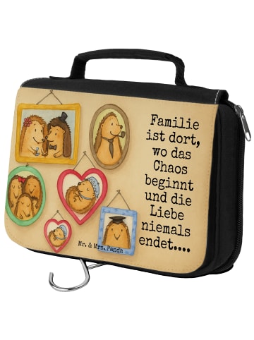 Mr. & Mrs. Panda Kosmetiktäschchen Igel Familie Design mit Spruch in Weiß