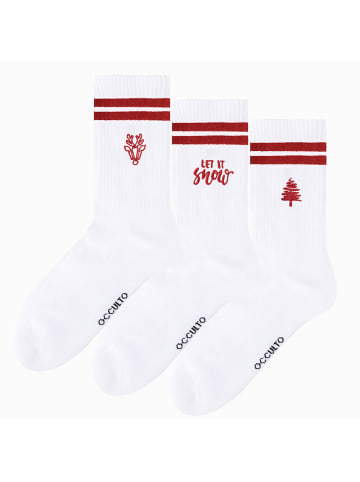 Occulto 3er Pack Weihnachts Tennissocken Rudolph in Mix3
