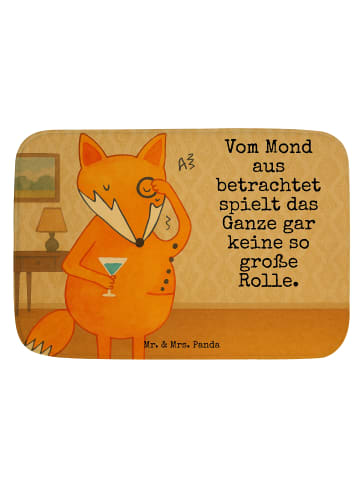 Mr. & Mrs. Panda Badezimmermatte Fuchs Lord Design mit Spruch in Weiß